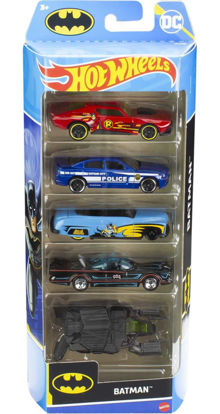 Picture of Hot Wheels Batman 5-Pack, Set Of 5 Batman-Themed Toy Cars In 1:64 Scale (Styles May Vary)