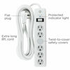 Picture of GE 6-Outlet Surge Protector, 8 Ft Extension Cord, Power Strip, 800 Joules, Flat Plug, Twist-to-Close Safety Covers, Protected Indicator Light, UL Listed, White, 14014