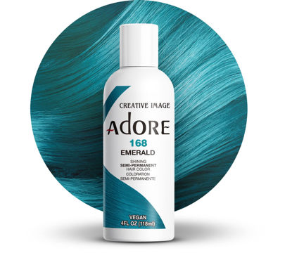 Picture of Adore Semi Permanent Hair Color - Vegan and Cruelty-Free Hair Dye - 4 Fl Oz - 168 Emerald (Pack of 1)
