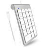 Picture of Macally Wired USB C Number Pad Keyboard - Type C Numeric Keypad for Laptop, Apple Mac iMac MacBook Pro/Air, Windows PC, or Desktop Computer - 10 Key USB Keypad Numpad with 5 Foot Cable - Silver
