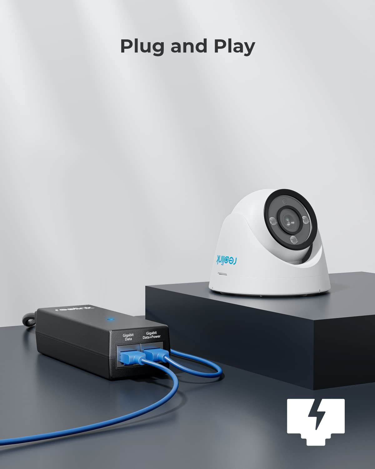 GetUSCart- Reolink Gigabit PoE Injector, Convert Non-PoE to PoE ...