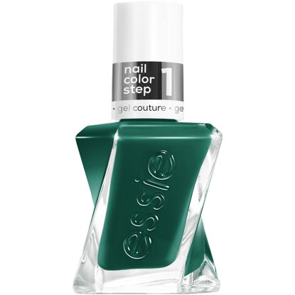Picture of essie gel couture, Long-Lasting Nail Polish, 8-free Vegan, Fashion Freedom, Green, In-Vest In Style, 0.46 fl oz