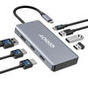 Picture of USB C to Dual HDMI Adapter, Multi Display Docking Station Dual Monitor with 2 HDMI, Displayport, 100W PD, 3 USB Ports, USB C Hub Multiport Dongle Compatible with MacBook/Dell/HP/Lenovo Laptops