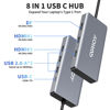Picture of USB C to Dual HDMI Adapter, Multi Display Docking Station Dual Monitor with 2 HDMI, Displayport, 100W PD, 3 USB Ports, USB C Hub Multiport Dongle Compatible with MacBook/Dell/HP/Lenovo Laptops