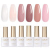 Picture of GAOY Pink Nude Gel Nail Polish Set, 6 Neutral Colors Gel Nail Kit for Nail Art DIY Manicure and Pedicure at Home