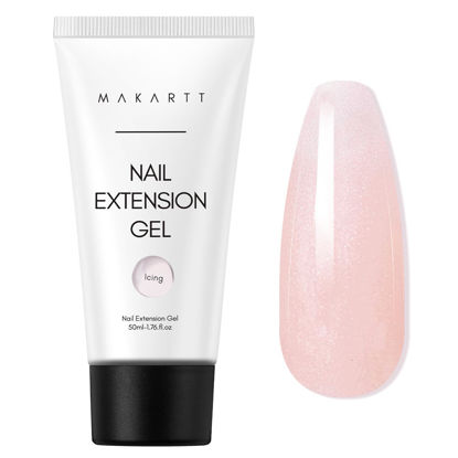 Picture of Makartt Poly Nail Gel 50ML Gel Builder for Nails, Shimmer Light Orange, Gel Nail Extension,Nail Strengthener Hard Gel Color Gel Multifunctional Long-Lasting and Easy to Use for DIY Salon Quality-Icing