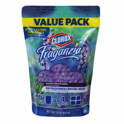 Picture of Clorox - BB11979 Fraganzia Air Freshener Crystal Beads Refill Pouch in Lavender with Eucalyptus | Long Lasting Fragrance Value Pack, 30 Ounces Value Pack Air Freshener Refills