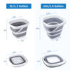 Picture of 2 Pack Collapsible Buckets 10L 2.6 Gallon Cleaning Bucket Mop Bucket Folding Foldable Portable Small Plastic Water Supplies for Outdoor Garden Camping Fishing Car Wash Space Saving Square