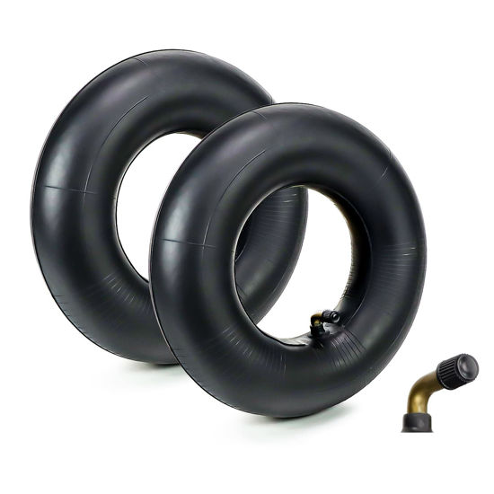 Picture of 4.10/3.50-4" Lawn Tire Inner Tubes with TR-13 Straight Valve Stem (2-Pack) Heavy Duty Replacement for Wheelbarrow tire 4",Trunk, Tractor, Garden Carts,Golf Cart, Mowers and More