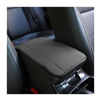 Picture of 8sanlione Car Armrest Storage Box Mat, Fiber Leather Car Center Console Cover, Car Armrest Seat Box Cover Accessories Interior Protection for Most Vehicle, SUV, Truck, Car (Gray)