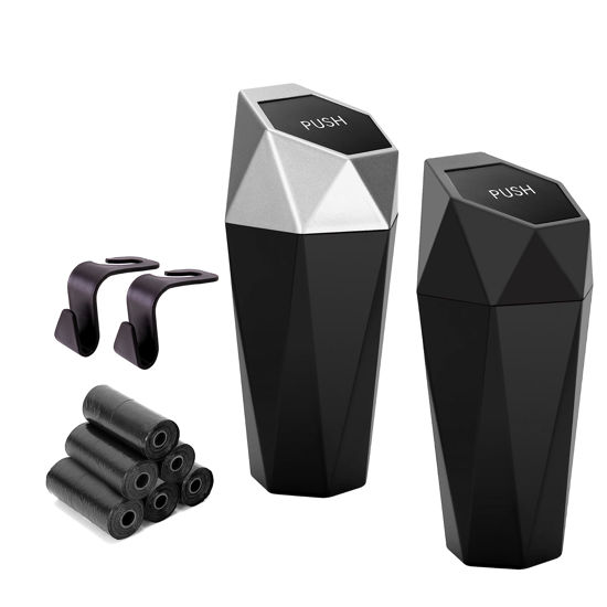 GetUSCart Ginsco Car Trash Can Cup Holder 2 Pack Mini Car Trash