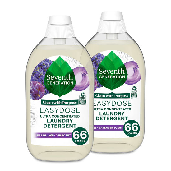 Picture of Seventh Generation EasyDose Laundry Detergent Fresh Lavender Scent 2 Pack Ultra Concentrated Washing Detergent 23 oz