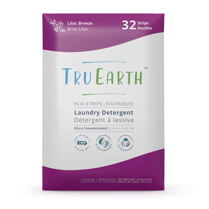 Picture of Tru Earth Hypoallergenic, Readily Biodegradable Laundry Detergent Sheets/Eco-Strips for Sensitive Skin, 32 Count (Up to 64 Loads) - Lilac Breeze