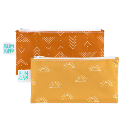 Picture of Bumkins Snack Bags, Reusable, Washable, Food Safe, BPA Free, Desert Boho Collection (2-Pack)
