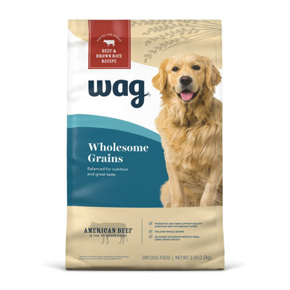 Picture of Amazon Brand - Wag Dry Dog Food, Beef and Brown Rice 5 lb Bag