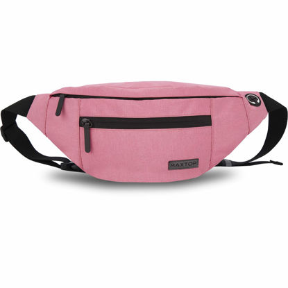 Picture of Womens Plus Size Fanny Pack Waist Belt Bag with Headphone Jack and 4-Zipper Pockets for Hiking Traveling Outdoors Running Workout Casual Festival Gifts