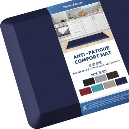 Picture of KitchenClouds Kitchen Mat Cushioned Anti Fatigue Kitchen Rug 0.75inch Waterproof Non Slip Kitchen Rugs and Mats Standing Desk Mat Comfort Floor Mats for Kitchen Sink Office (17.3"x39",Blue)