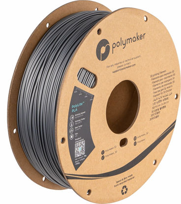 Picture of Polymaker PLA Filament 1.75mm, Steel Grey PLA 3D Printer Filament 1.75 1kg - PolyLite 1.75 PLA Filament Steel Grey 3D Filament, Dimensional Accuracy +/- 0.03mm, Compatible with Most 3D Printers