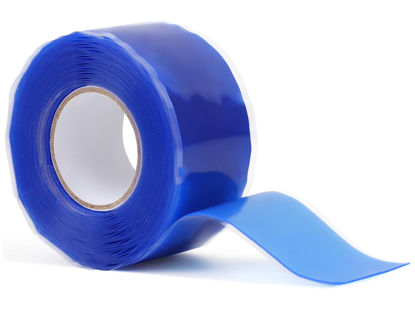Picture of 1" x10' Self-Fusing Silicone Tape, 0.5mm Hose Repair Tape, Heavy Duty and Leak Proof Rubber Hose Tape, Pipe Repair Tape for Water Leaks (Blue)