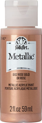 Picture of FolkArt Acrylic Metallic Paint, 2 Fl Oz (Pack of 1), Rose Gold