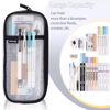 Picture of EASTHILL Grid Mesh Pen Pencil Case with Zipper Clear Makeup Color Pouch Cosmetics Bag Multi-Purpose Travel School Teen Girls and Boys Transparent Stationary Bag Office Organizer Box for Adluts(White