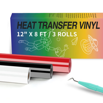 CAREGY HTV 12 x 25ft Roll - Iron On Heat Transfer Vinyl (White)