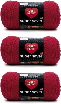 Picture of Red Heart Super Saver Yarn, 3 Pack, Cherry Red 3 Count