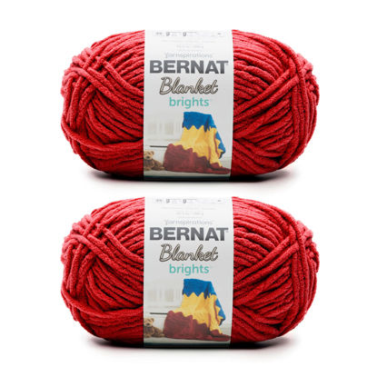 Picture of Bernat Blanket Brights Race Car Red Yarn - 2 Pack of 300g/10.5oz - Polyester - 6 Super Bulky - 220 Yards - Knitting/Crochet