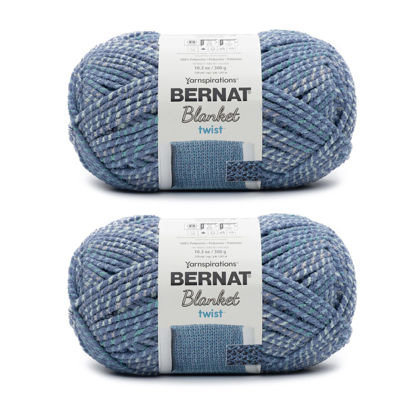 Picture of Bernat Blanket Twist Sea Breeze Yarn - 2 Pack of 300g/10.5oz - Polyester - 6 Super Bulky - 220 Yards - Knitting/Crochet