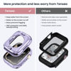 Picture of (2 in 1) Tensea for Waterproof Apple Watch Screen Protector Case Series 8 7 41mm Accessories, iWatch Protective PC Face Cover Built-in Tempered Glass Film, Front & Back Bumper for Women Men, 41 mm