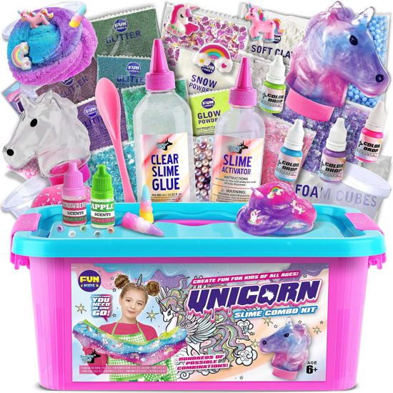 GetUSCart- Fluffy Unicorn Slime Kit for Girls, FunKidz Cloud Slime