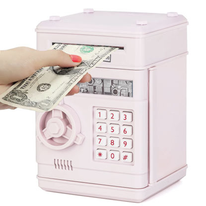 Picture of Refasy Banks for Kids,Electronic Piggy Bank ATM Bank for Kids Cash Coin Can Girls Piggy Bank Money Bank for Children Kids Safe Money Saving Box Gifts Coin Bank for Boys Girls