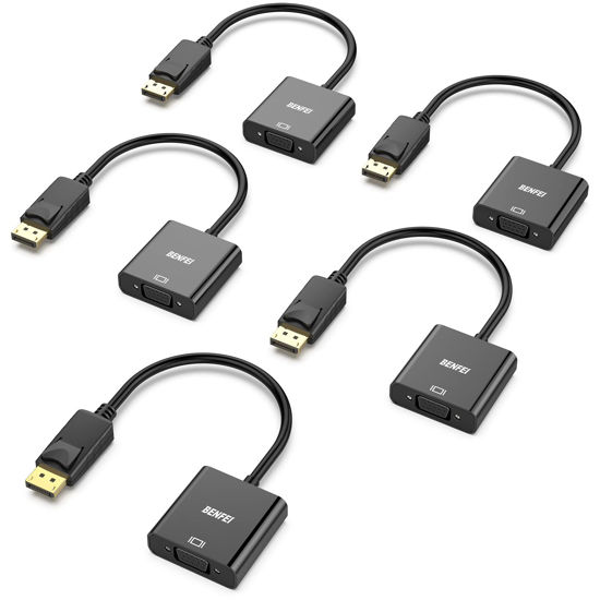 BENFEI DisplayPort to VGA, Gold-Plated DP to VGA Adapter (Male to Female)  Compatible for Lenovo, Dell, HP, ASUS