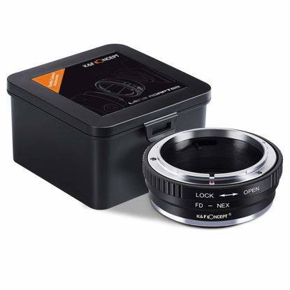 Picture of K&F Concept Lens Mount Adapter FD to NEX Compatible for Canon FD FL Lens to NEX E-Mount Camera Compatible for Sony Alpha NEX-7 NEX-6 NEX-5N NEX-5 NEX-C3 NEX-3