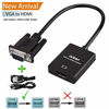 Picture of ONTEN VGA to HDMI, 1080P VGA to HDMI Adapter (Male to Female) for Computer, Desktop, Laptop, PC, Monitor, Projector, HDTV with Audio Cable and USB Cable (Black)