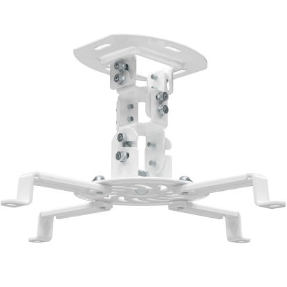 Picture of WALI Projector Ceiling Mount, Universal Low Profile Projector Mount with Retractable Arms and Multiple Adjustment Function (PM-002-W), White