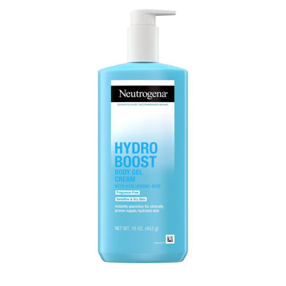 Picture of Neutrogena Hydro Boost Body Gel Cream Moisturizer with Hyaluronic Acid, Hydrating Lotion For Sensitive Skin, Fragrance Free, 16 oz