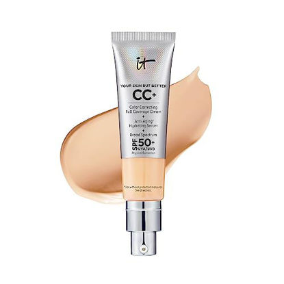 Picture of IT Cosmetics Your Skin But Better CC+ Cream, Light Medium (C) - Color Correcting Cream, Full-Coverage Foundation, Hydrating Serum & SPF 50+ Sunscreen - Natural Finish - 1.08 fl oz