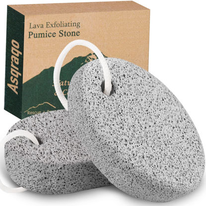 Picture of 2PCS Natural Pumice Stone, Asqraqo Lava Pedicure Tools Hard Skin Callus Remover for Feet and Hands - Foot File Exfoliation to Remove Dead Skin, and Callusess