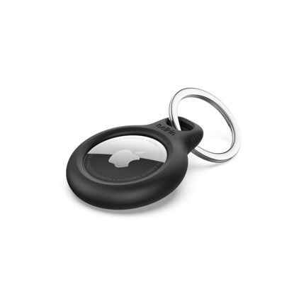 Picture of Belkin Apple AirTag Secure Holder with Key Ring - Durable, Scratch-Resistant Case with Open Face & Raised Edges - Protective AirTag Keychain Accessory for Keys, Pets, Luggage, & More - Black