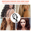 Picture of Heatless Curling Rod Headband, No Heat Silk Ribbon Hair Roller Curls with Hair Claw Clip Lazy Natural Soft Wave DIY Styling Tool for Sleep in Overnight (Black)