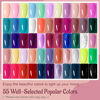 Picture of JODSONE Gel Nail Polish Kit 60 PCS with U V Light Soak off Base Top Coat Gel Polish 55 Shine Colors Gel Nail Kit Bright and Dark Brown Wine Red Series Manicure Set for Women and Girls