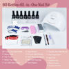 Picture of JODSONE Gel Nail Polish Kit 60 PCS with U V Light Soak off Base Top Coat Gel Polish 55 Shine Colors Gel Nail Kit Bright and Dark Brown Wine Red Series Manicure Set for Women and Girls
