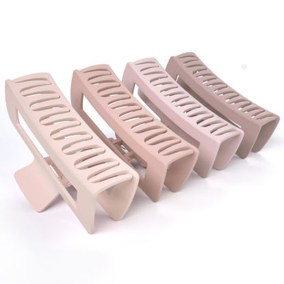 Picture of FRAMAR Large Claw Clips For Thick Hair - Large Hair Clip For Thick Hair, Girls Hair Clips Claw, Big Hair Clips For Thin Hair, Hair Claws Clips For Hair, Matte Claw Clips, Neutral Hair Clips 4 Pack