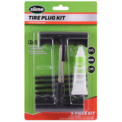 Picture of Slime 1034-A Tire Repair Reamer Plug Kit, Medium Heavy Duty Strings, T Handle Type and Glue, 8 Piece Set