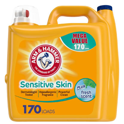 Picture of ARM & HAMMER Sensitive Skin Laundry Detergent with Hypoallergenic Fragrance, Fresh Scent Liquid Laundry Detergent, 229.5 Fl Oz Bottle