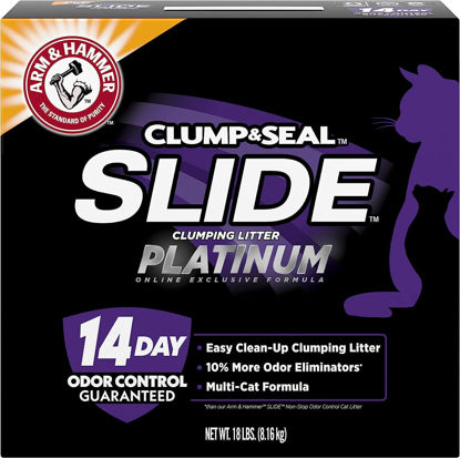 Picture of Arm Hammer SLIDE Platinum Multi-Cat Easy Clean-Up Clumping Cat Litter, 14 Days of Odor Control 18 lb