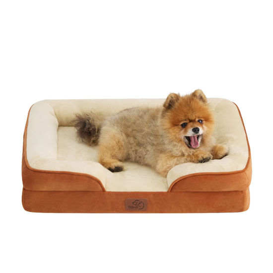 GetUSCart Bedsure Small Orthopedic Dog Bed, Bolster Dog Beds for Small