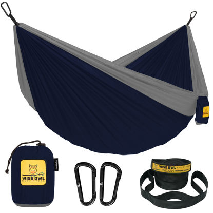 Picture of Wise Owl Outfitters Camping Hammock - Portable Hammock Single or Double Hammock Camping Accessories for Outdoor, Indoor w/Tree Straps