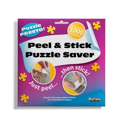 Picture of Puzzle Presto! Peel & Stick Puzzle Saver: The Original and Still the Best Way to Preserve Your Finished Puzzle! - 6 Adhesive Sheets and 2 Adhesive Hangers